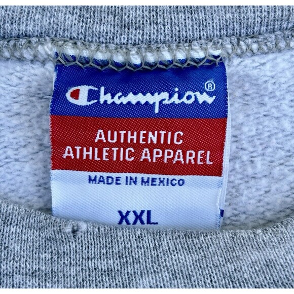 Champion Virginia Tech Crewneck Sweatshirt Grey Mens Vintage Size 2XL/XXL - Picture 2 of 3